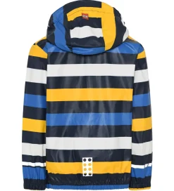 Regntøj|LEGO® Wear Regnjakke - PU - LWJonathan 102 - Blå m. Striber