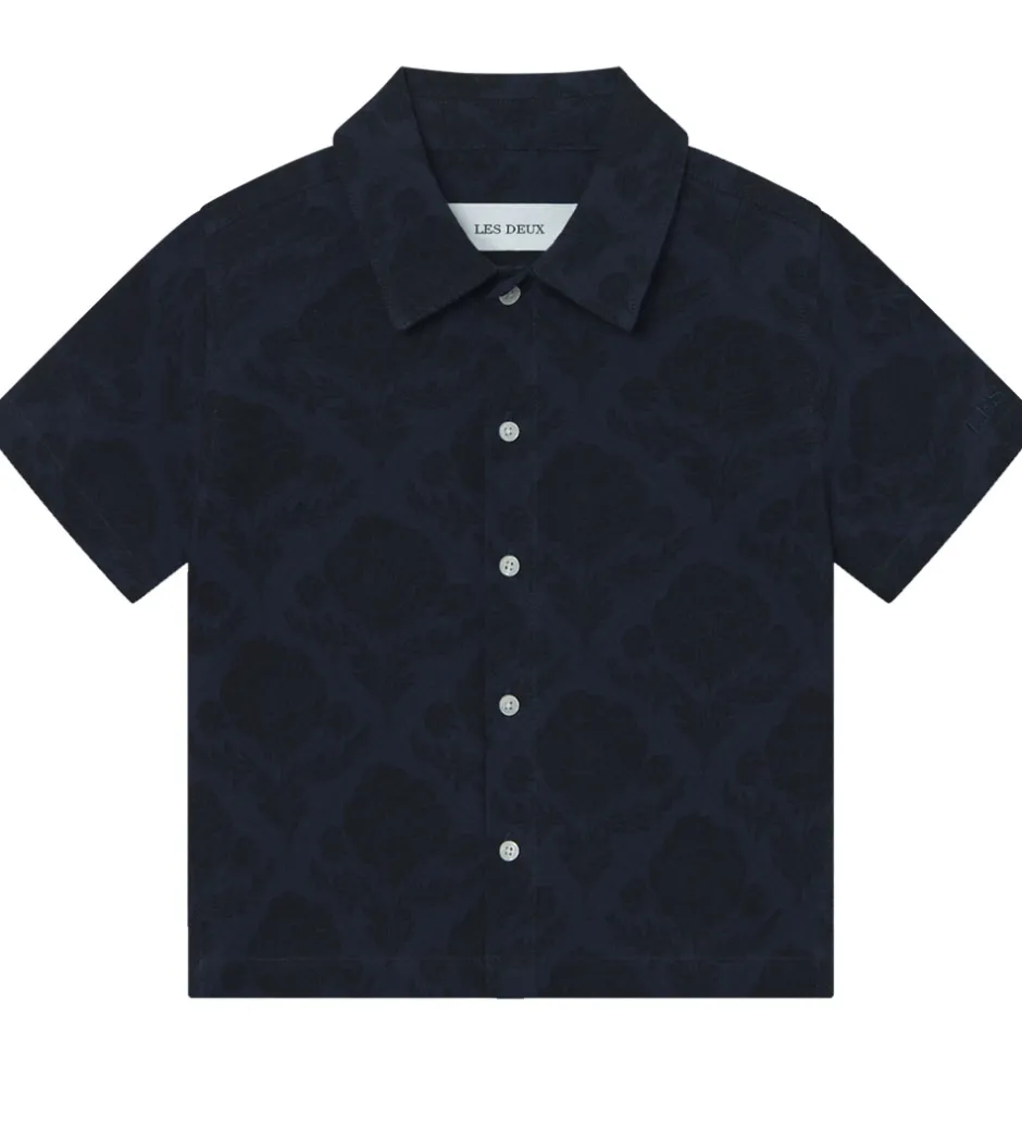 Skjorter|Les Deux Skjorte - Lesley Flower Tile - Navy/Dark Navy