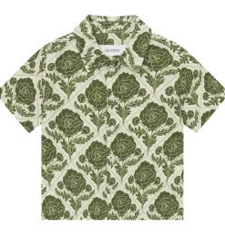Skjorter|Les Deux Skjorte - Lesley Flower Tile - Vintage Green/Ivory