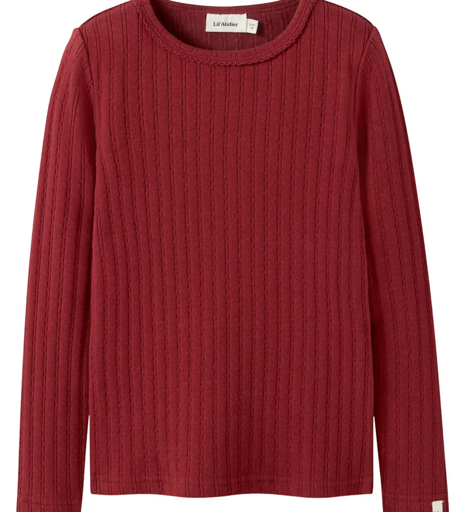 Juletøj|Bluser|Lil Atelier Lil' Atelier Bluse - Rib - NmfRita - Red Dahlia