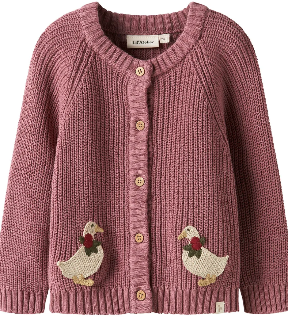 Juletøj|Cardigans|Lil Atelier Cardigan - Strik - NmfEmlen - Nostalgia Rose