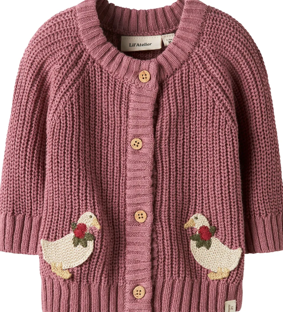 Juletøj|Cardigans|Lil Atelier Cardigan - Strik - NbfEmlen - Nostalgia Rose
