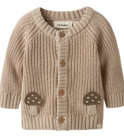 Cardigans|Lil Atelier Cardigan - Strik - NbmEmlen - Oxford Tan m. Svampe