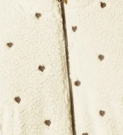 Fleece|Lil Atelier Lil' Atelier Fleecejakke - NmfNalo - Turtledove/Sort m. Hjerter