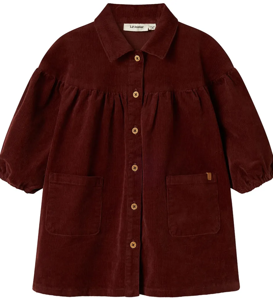 Kjoler|Lil Atelier Kjole - Fløjl - NmfObert - Hot Chocolate