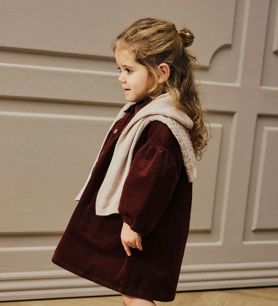 Kjoler|Lil Atelier Kjole - Fløjl - NmfObert - Hot Chocolate