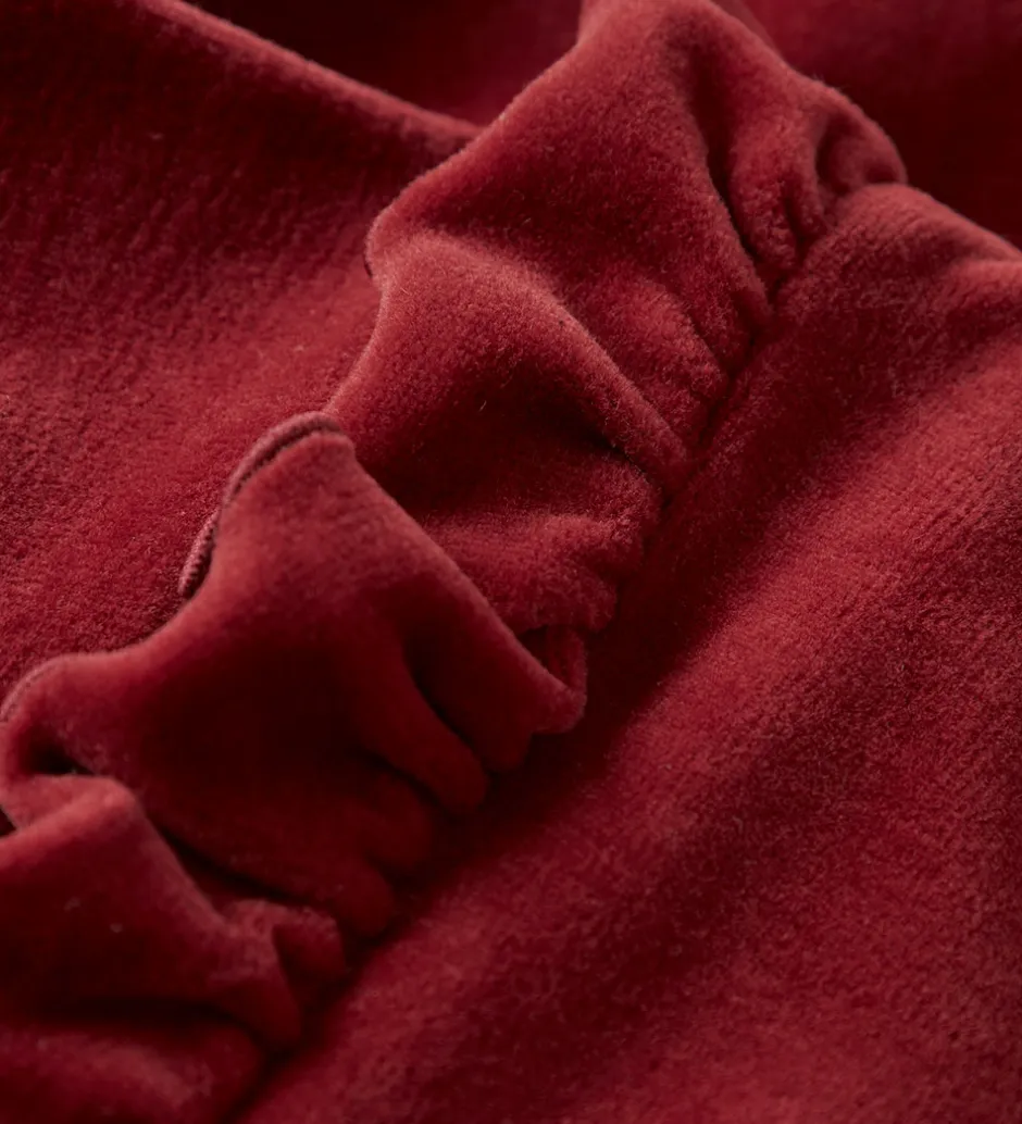 Juletøj|Kjoler|Lil Atelier Lil' Atelier Kjolebody l/æ - Velour - NbfSaga - Red Dahlia