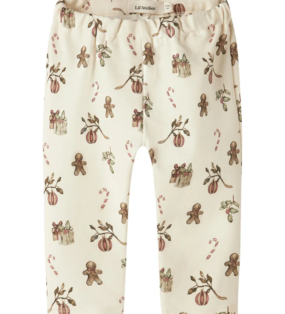 Leggings|Juletøj|Lil Atelier Lil' Atelier Leggings - NbnLayo - Turtledove/Christmas