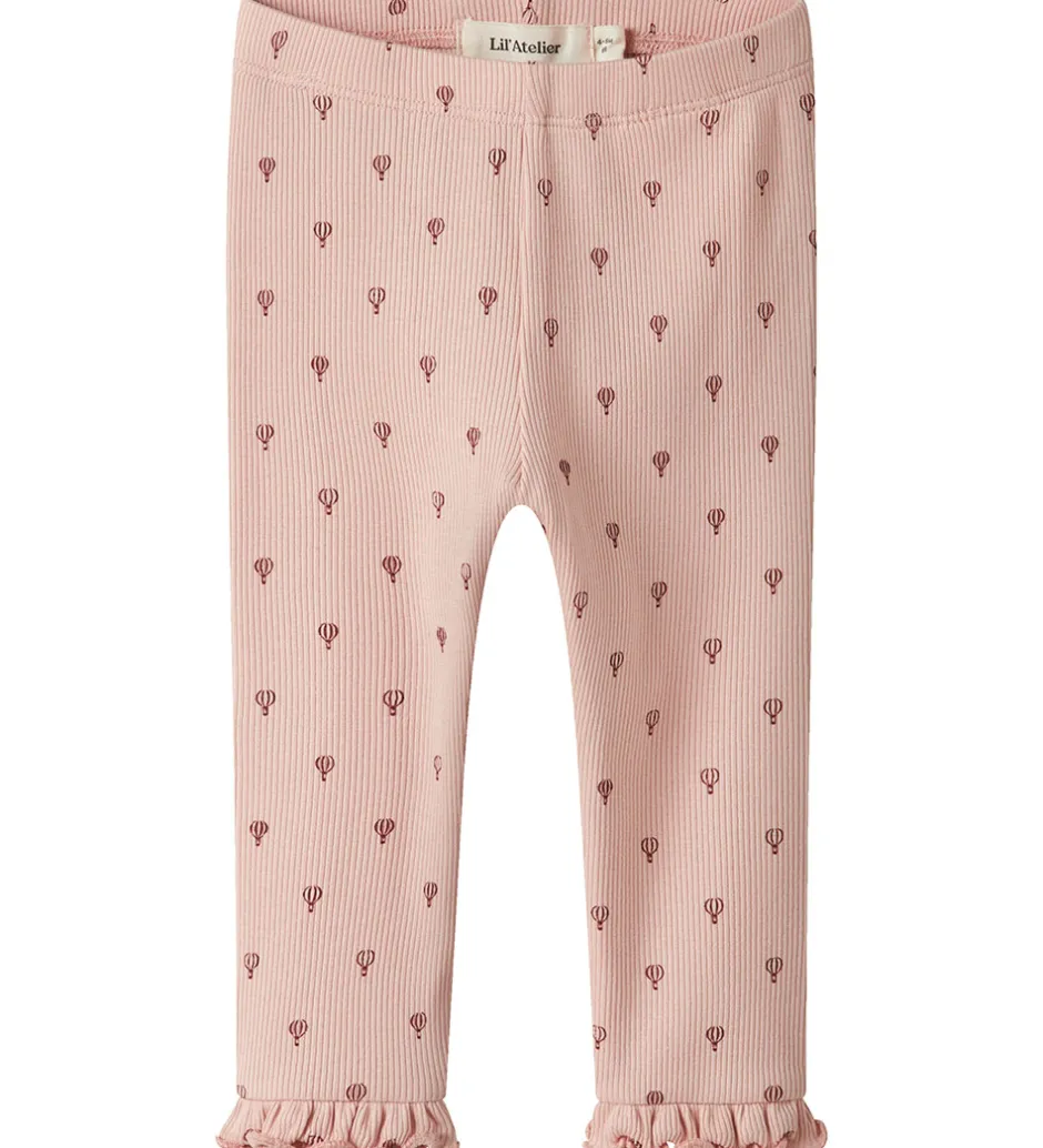 Leggings|Lil Atelier Lil' Atelier Leggings - Slim Rib - NbfGago - Cameo Rose