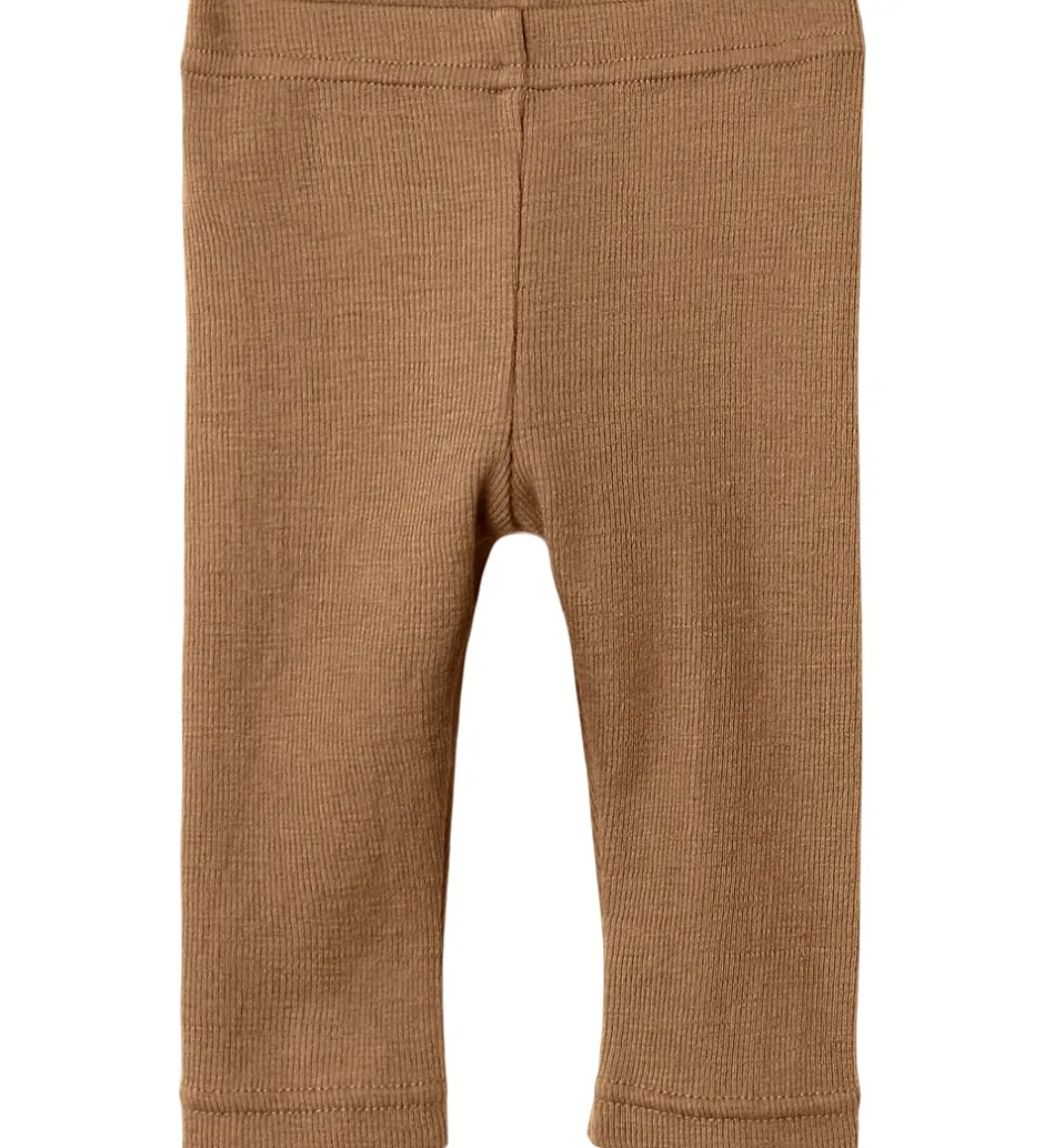 Leggings|Lil Atelier Lil' Atelier Leggings - Uld - Rib - NbnNoel - Tigers Eye