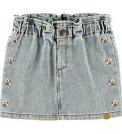 Nederdele|Lil Atelier Nederdel - NmfDarlee - Medium Blue Denim/Flower Emb