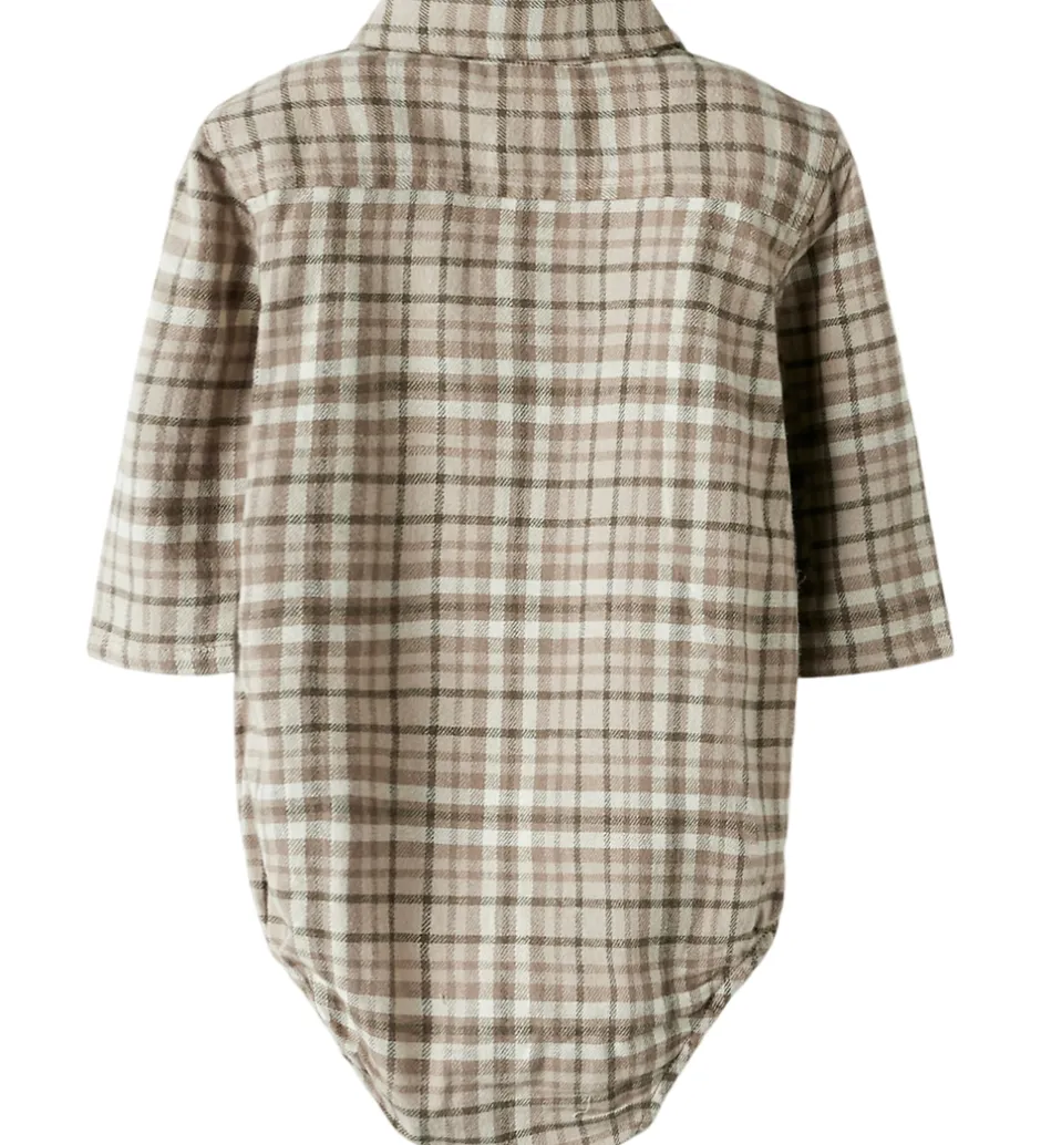 Bodyer|Lil Atelier Skjortebody l/æ - NbmRebel - Sepia Tint