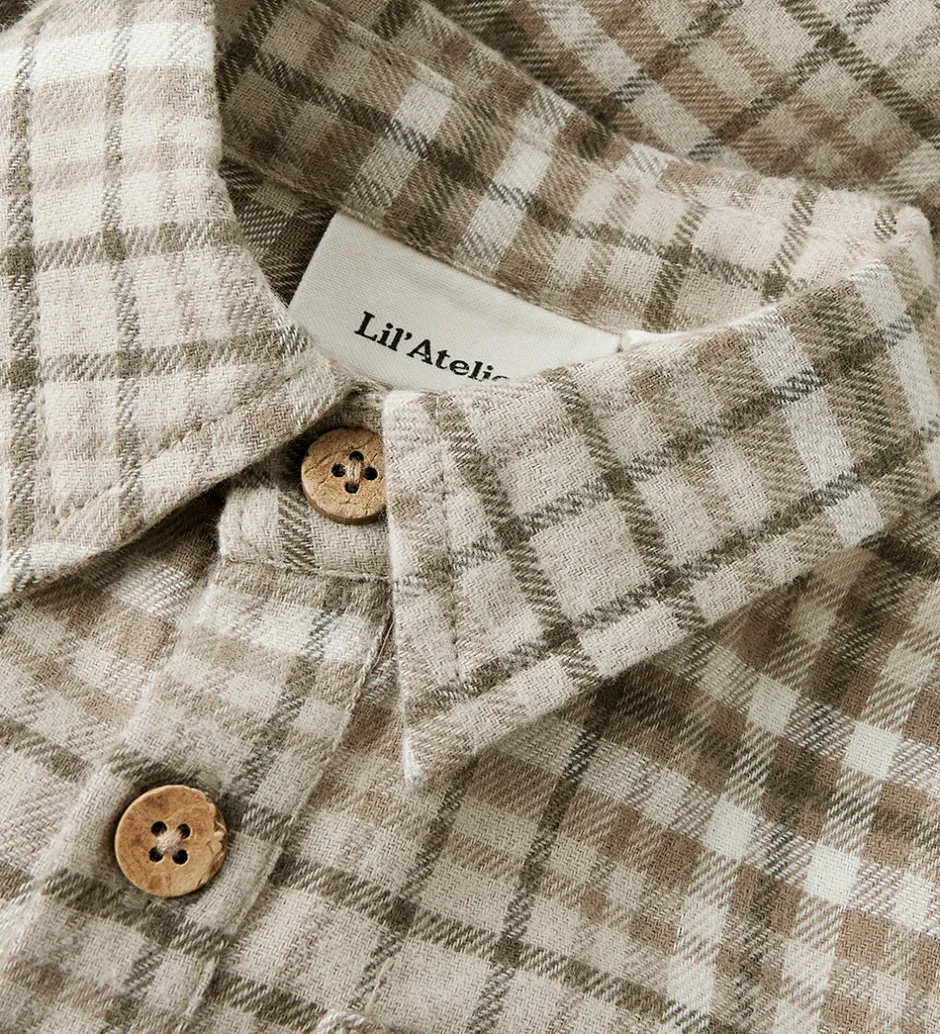 Bodyer|Lil Atelier Skjortebody l/æ - NbmRebel - Sepia Tint