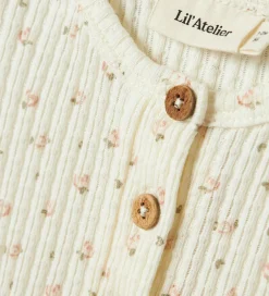 Sommerdragter|Lil Atelier Lil' Atelier Sommerdragt - Rib - NbfHulla - Coconut Milk m. Blom