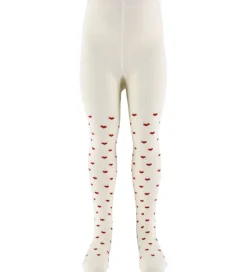 Strømpebukser|Lil Atelier Strømpebukser - NbfReba - Turtledove/Red Hearts