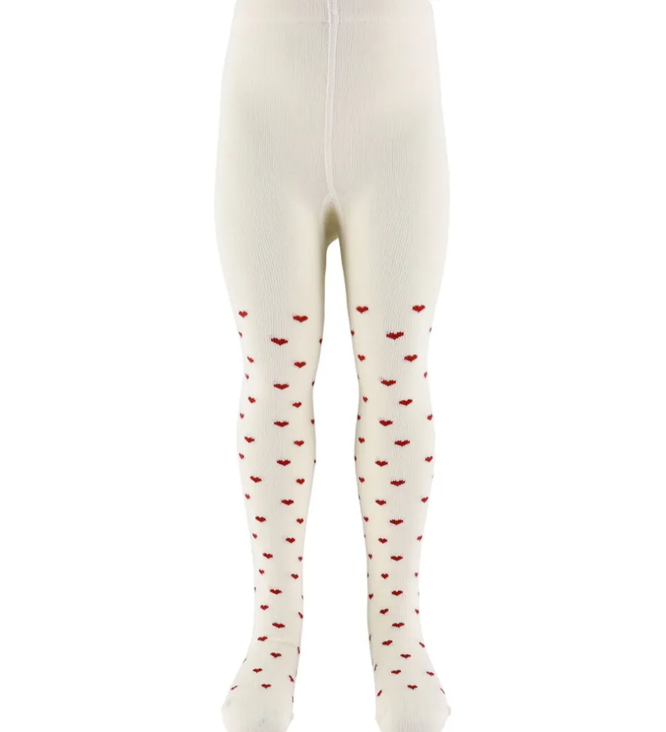 Strømpebukser|Lil Atelier Strømpebukser - NbfReba - Turtledove/Red Hearts