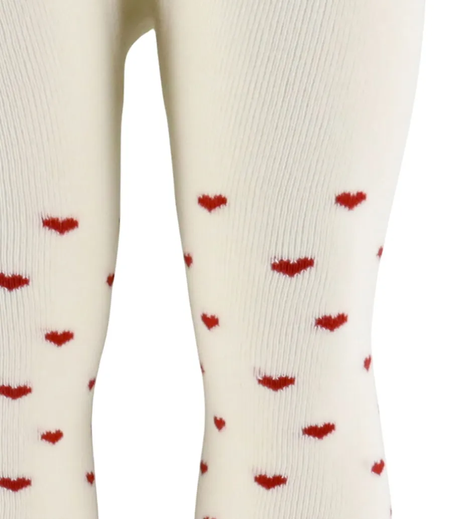Strømpebukser|Lil Atelier Strømpebukser - NbfReba - Turtledove/Red Hearts