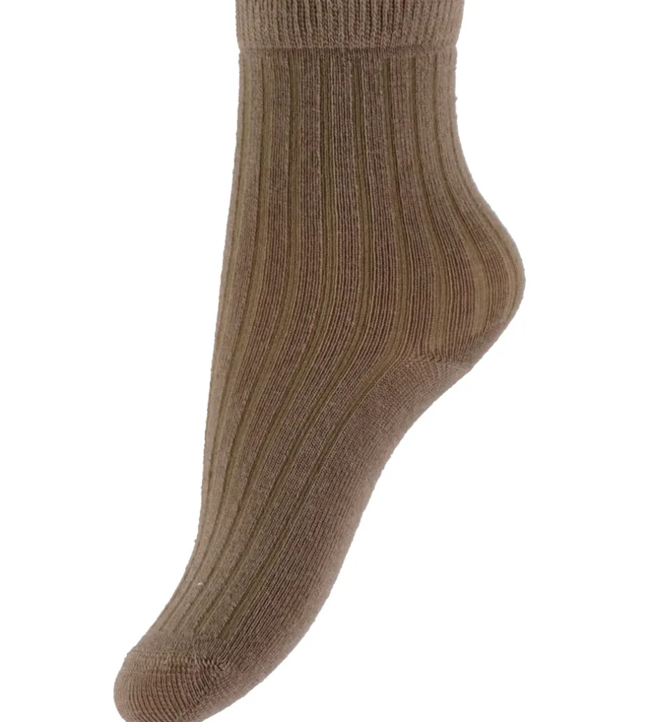 Strømper|Uld|Lil Atelier Strømper - Rib - Uld - NmnRakel - Tigers Eye/MELANGE