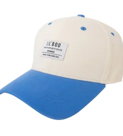 Kasketter|Lil' Boo Copenhagen Kasket - Organic Block Snapback - Beige/Blue