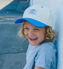 Kasketter|Lil' Boo Copenhagen Kasket - Organic Block Snapback - Beige/Blue