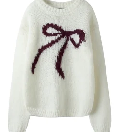 Pigetøj|Bluser|LMTD Bluse - Strik - NlfBow - White Alyssum