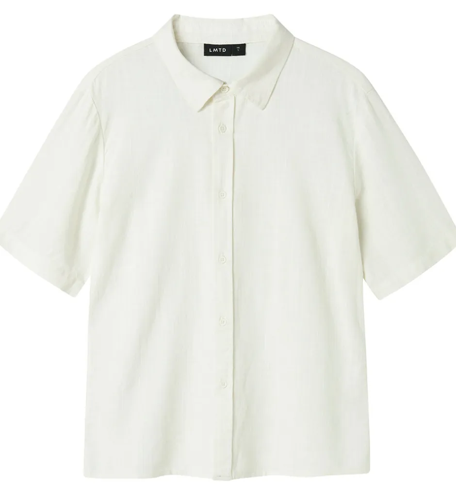 Skjorter|LMTD Skjorte - NlnFinen - Viskose/Hør - White Alssum