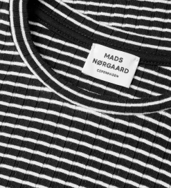 Bluser|Mads Nørgaard Bluse - Rib - Viskose - Talika - Black/Vanilla Ice