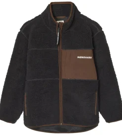 Fleece|Mads Nørgaard Fleecejakke - Teddy - Jeffo - Jet Black m. Brun