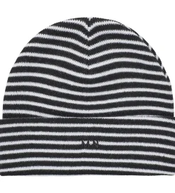 Huer Og Hatte|Unisex-Tøj|Mads Nørgaard Hue - Strik - Isak Ambas Stripe - Sort/Hvid