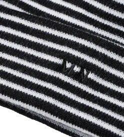 Huer Og Hatte|Unisex-Tøj|Mads Nørgaard Hue - Strik - Isak Ambas Stripe - Sort/Hvid