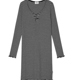 Kjoler|Mads Nørgaard Kjole - Rib - Viskose - Tikina - Black/Vanilla Ice
