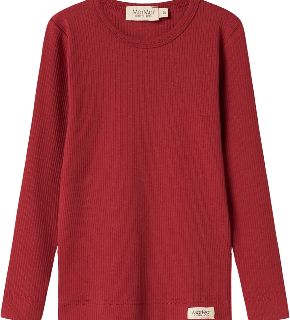 Bluser|Juletøj|MarMar Bluse - Rib/Modal - Hibiscus Red