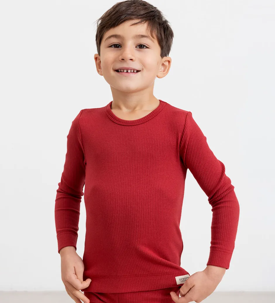 Bluser|Juletøj|MarMar Bluse - Rib/Modal - Hibiscus Red