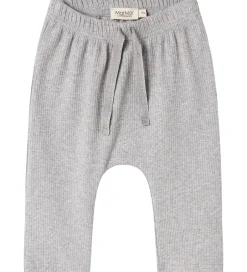 Bukser Og Jeans|Unisex-Tøj|MarMar Bukser - Rib/Modal - Pico - Light Grey Melange