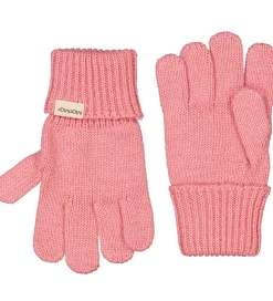 Handsker Og Luffer|MarMar Handsker - Uld/Bomuld - Strik - Aske - Raspberry