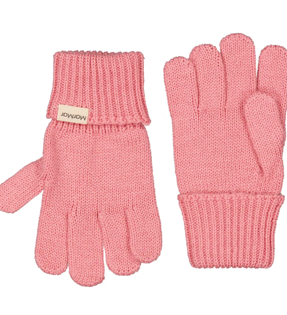 Handsker Og Luffer|MarMar Handsker - Uld/Bomuld - Strik - Aske - Raspberry