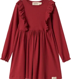 Kjoler|Juletøj|MarMar Kjole - Modal/Rib - Dikte - Hisbiscus Red