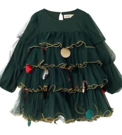 Kjoler|Juletøj|MarMar Kjole - Tyl - December - Dark Leaf