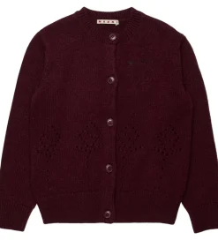 Uld|Marni Cardigan - Nylon/Uld - Berry Jam
