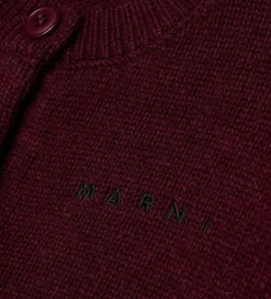Uld|Marni Cardigan - Nylon/Uld - Berry Jam