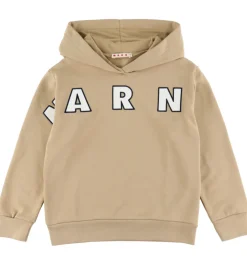 Hættetrøjer|Marni Hættetrøje - Cardboard Beige m. Logo
