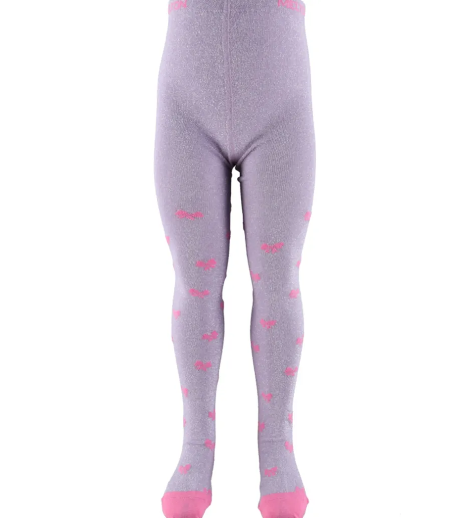 Strømpebukser|Melton Strømpebukser - Bow Glitter - Cloud Lilac