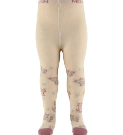 Strømpebukser|Melton Strømpebukser - Uld - cat Love - Ivory Cream