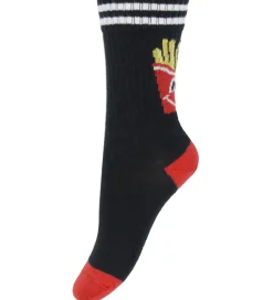 Strømper|Melton Strømper - French Fries - Sort