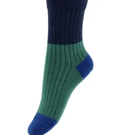Strømper|Melton Strømper - Marine/Mørkegrøn