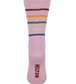 Strømper|Melton Strømper - Pink Nectar m. Striber