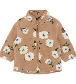 Unisex-Tøj|Fleece|Mikk-Line Fleecejakke - Chipmunk m. Blomster