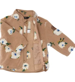 Unisex-Tøj|Fleece|Mikk-Line Fleecejakke - Chipmunk m. Blomster