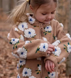 Unisex-Tøj|Fleece|Mikk-Line Fleecejakke - Chipmunk m. Blomster