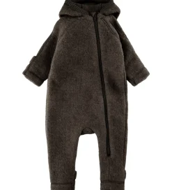 Køredragter|Mikk-Line Køredragt m. Hætte - Uld - Dark Brown Melange